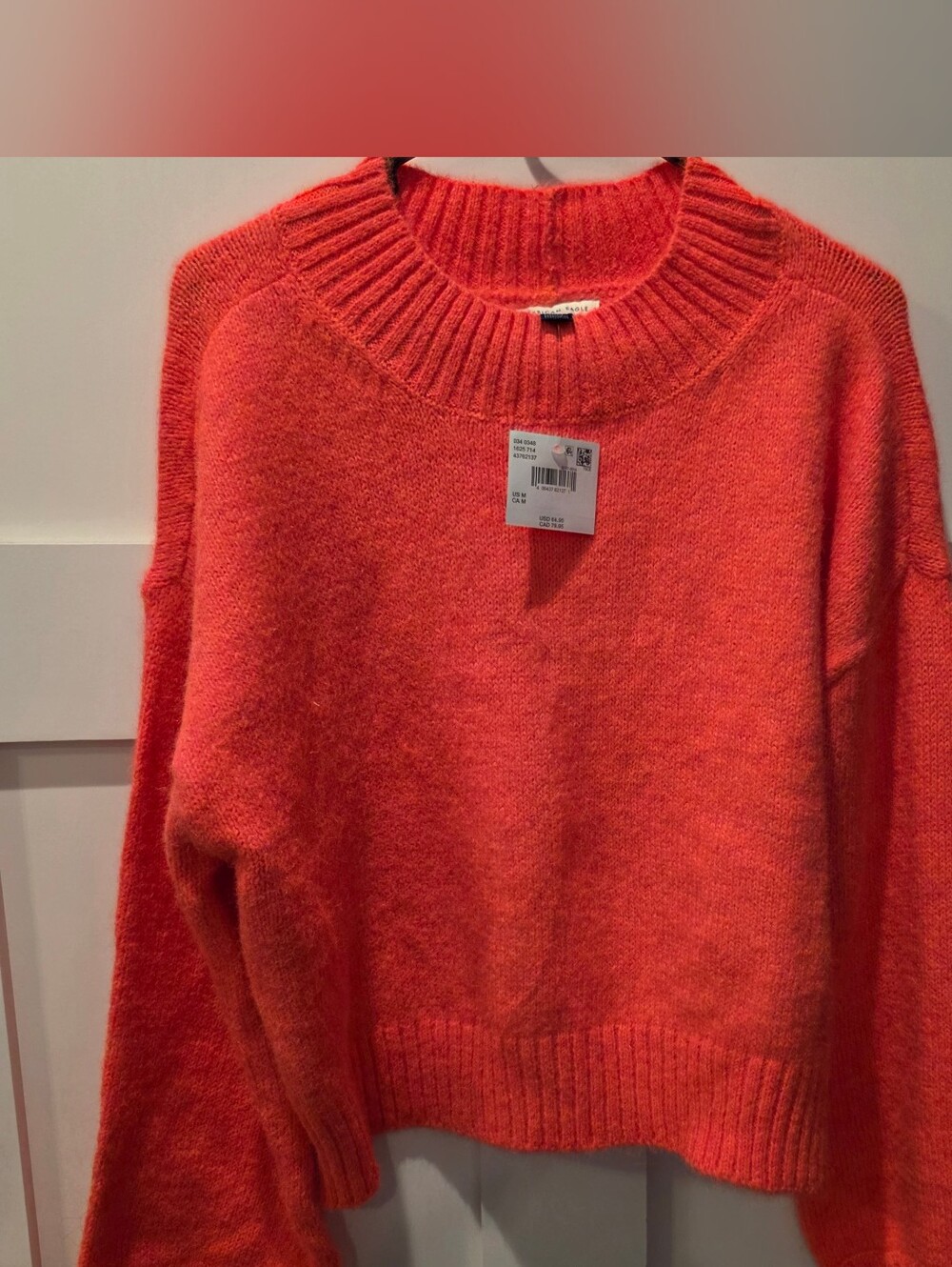 New American Eagle Women’s M Coral Snow Stopper Whoa So Soft Cropped Cozycore